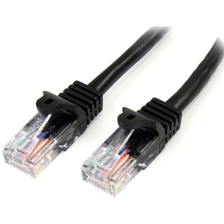 StarTech.com 1 m Black Cat5e Snagless RJ45 UTP Patch Cable - 1m Patch Cord