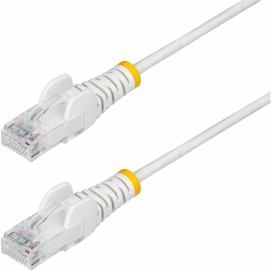 StarTech 5m White Slim CAT6 Ethernet Cable, Snagless RJ45, UTP, LSZH, 28AWG Pure Bare Copper, Slim Network Patch Cord