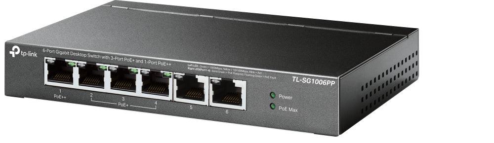TP-Link JetStream TL-SG1006PP 6 Ports Ethernet Switch - Gigabit Ethernet - 10/100/1000Base-T