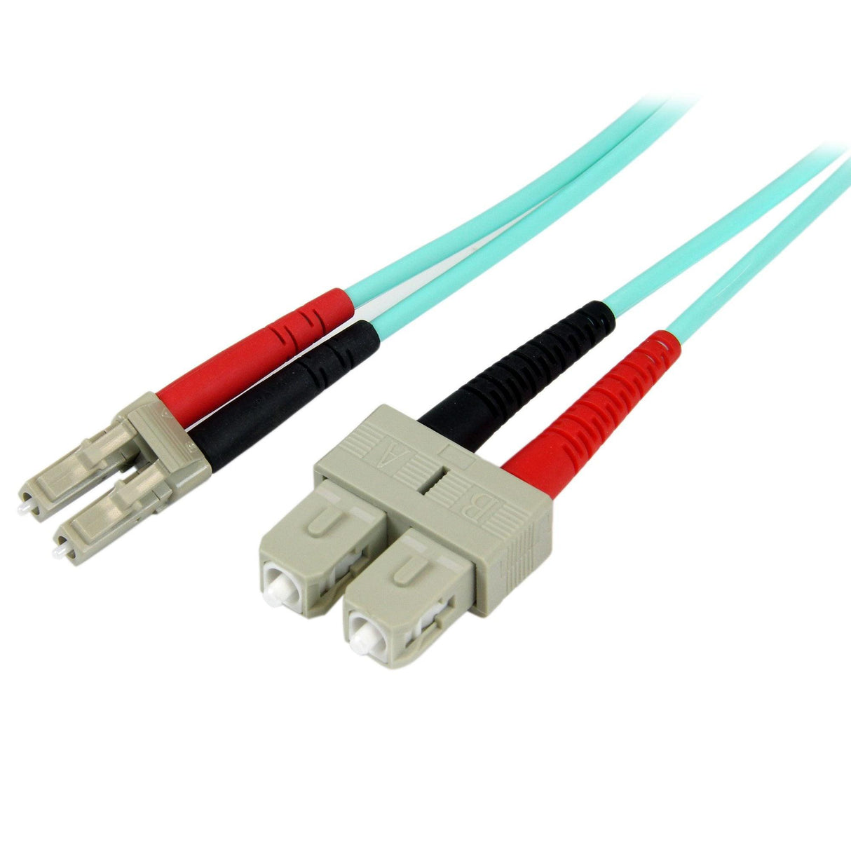 StarTech.com 2m (6ft) LC/UPC to SC/UPC OM3 Multimode Fiber Optic Cable, Full Duplex 50/125 Zipcord, 100G, LSZH Fiber Jumper Cord