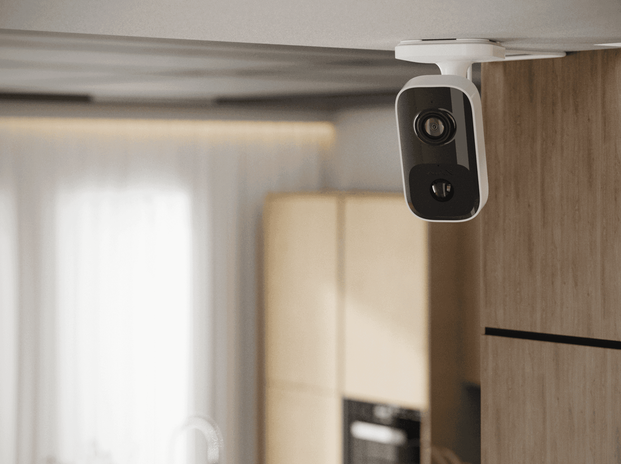 Ajax IndoorCam Security Camera — White shown in use