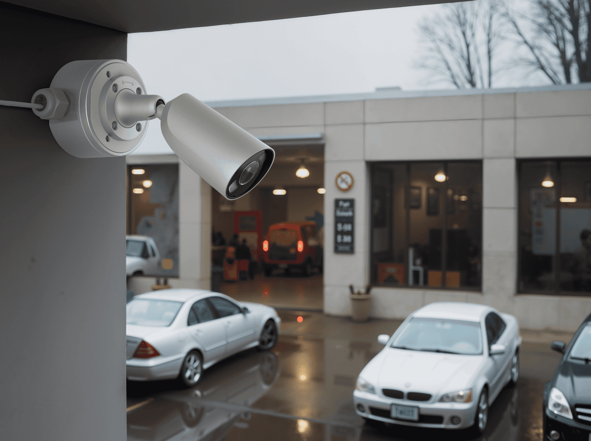 Ajax BulletCam HL (8 MP/2.8 MM) Security Camera — White shown in use