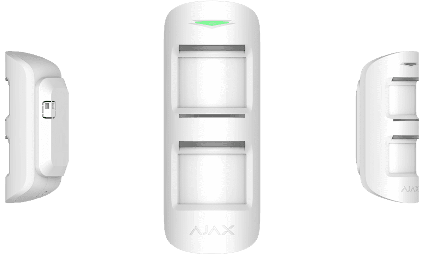 Ajax MotionProtect Outdoor Wireless Motion Sensor — White shown in use