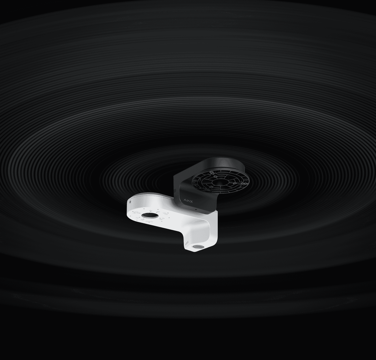 Ajax MountCam Camera Wall Mount A2 — Black shown in use