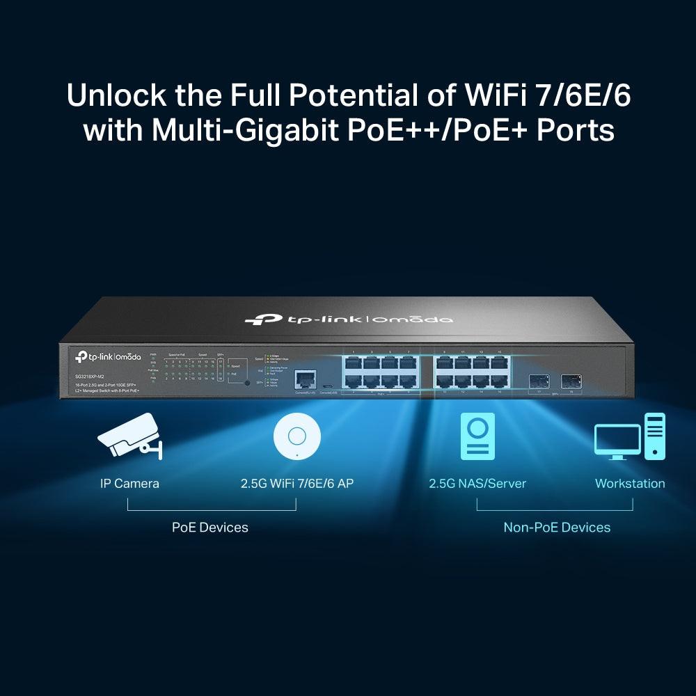 Omada 16 Ports Manageable Ethernet Switch - 2.5 Gigabit Ethernet, 10 Gigabit Ethernet - 2.5GBase-T, 10GBase-X