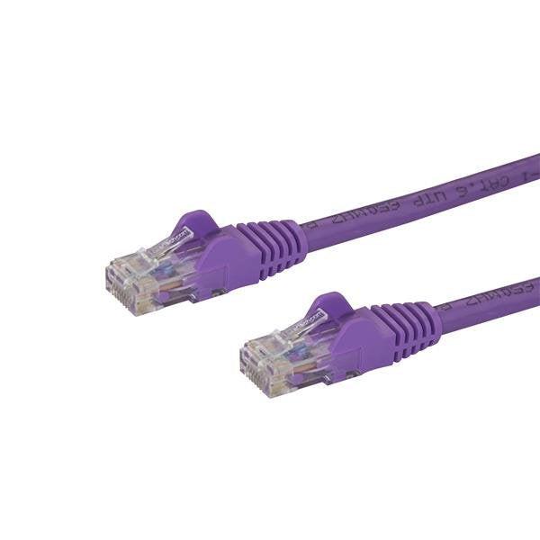 StarTech 50cm CAT6 Ethernet Cable - Purple Snagless Gigabit - 100W PoE UTP 250Mhz Category 6 Patch Cord UL Certified Wiring/TIA