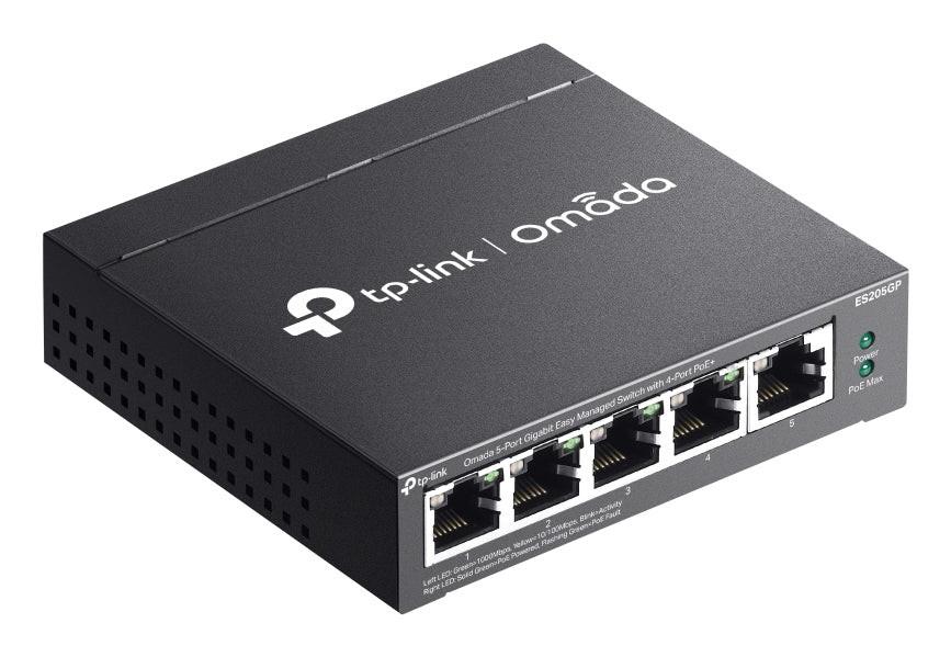 Omada ES205GP 5 Ports Manageable Ethernet Switch - Gigabit Ethernet - 10/100/1000Base-T