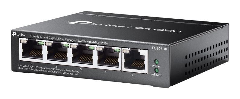Omada ES205GP 5 Ports Manageable Ethernet Switch - Gigabit Ethernet - 10/100/1000Base-T