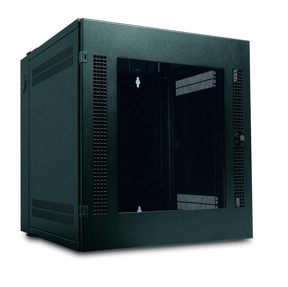 APC by Schneider Electric NetShelter WX AR100 13U Wall Mountable Rack Cabinet for Networking, Airflow System - 482.60 mm Rack Width x 482.60 mm Rack Depth - Black
