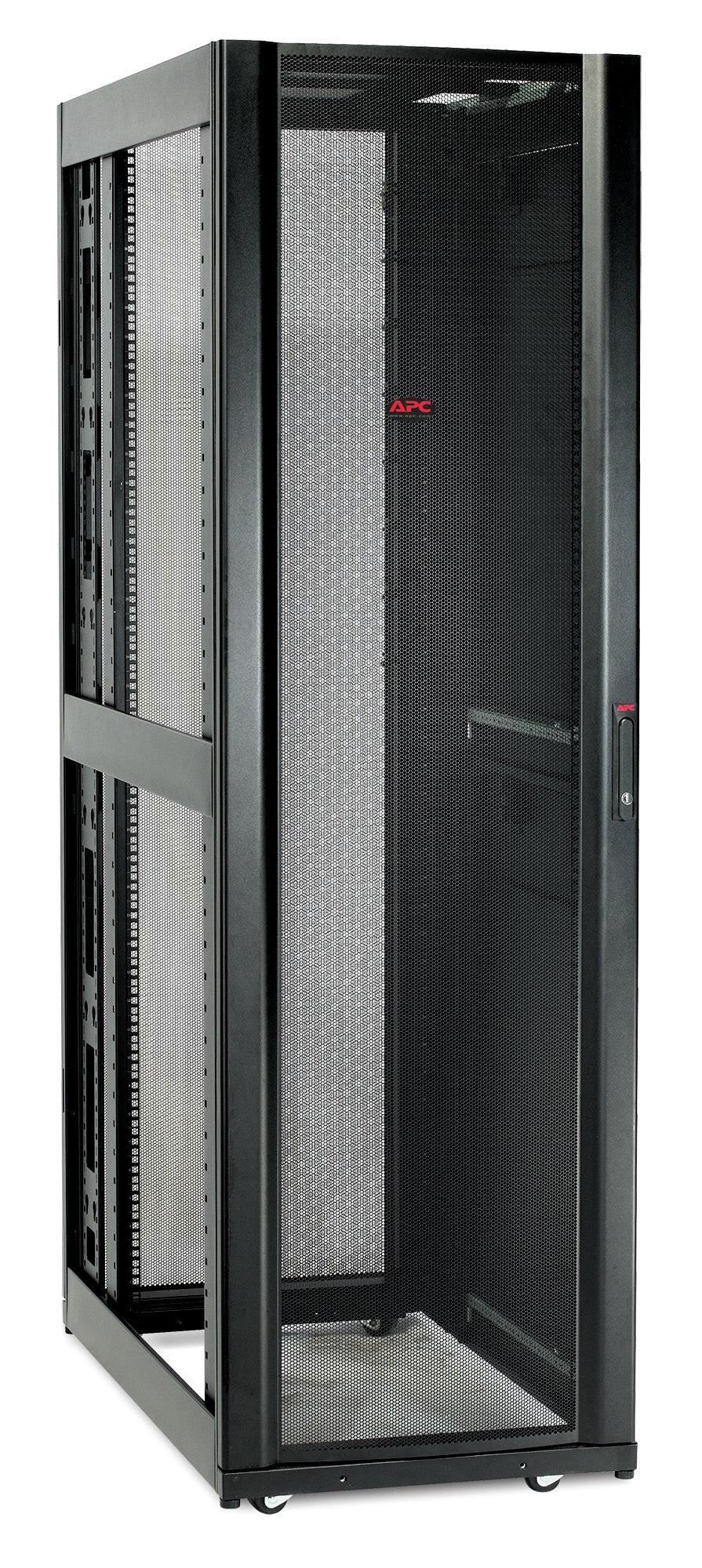 APC by Schneider Electric NetShelter 42U Enclosed Cabinet Rack Cabinet for Storage, Server - 482.60 mm Rack Width - Black - TAA Compliant