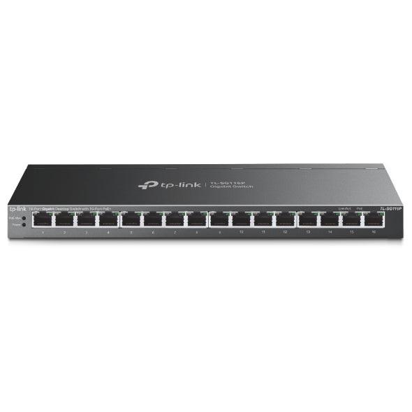 TP-Link TL-SG116P 16 Ports Ethernet Switch - Gigabit Ethernet - 10/100/1000Base-T