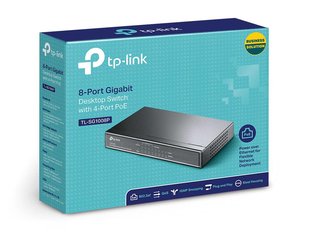 TP-Link TL-SG1008P 8 Ports Ethernet Switch - Gigabit Ethernet - 10/100/1000Base-T
