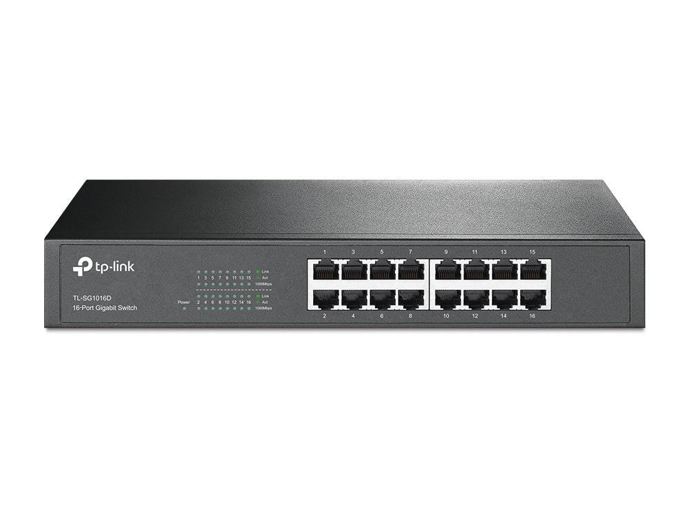 TP-Link TL-SG1016D 16 Ports Ethernet Switch - Gigabit Ethernet - 10/100/1000Base-T