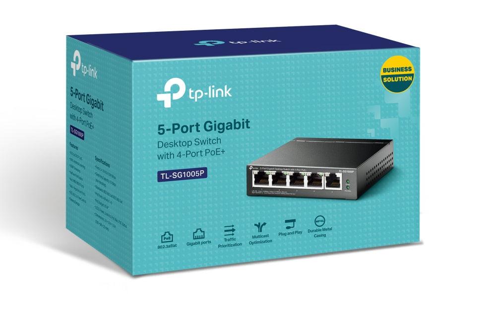 TP-Link JetStream TL-SG1005P 5 Ports Ethernet Switch - Gigabit Ethernet - 10/100/1000Base-T