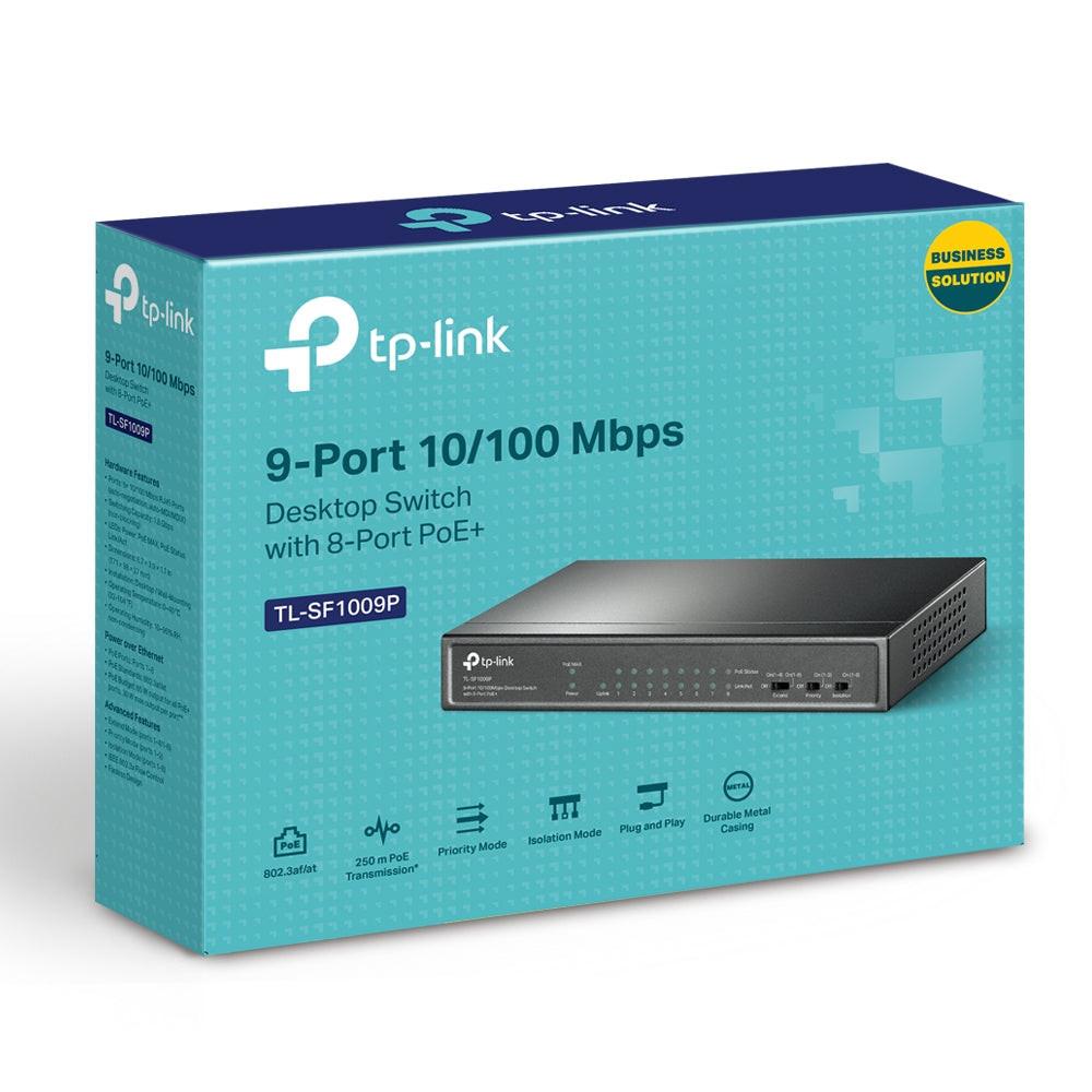 TP-Link TL-SF1009P 9 Ports Ethernet Switch - Fast Ethernet - 10/100Base-T