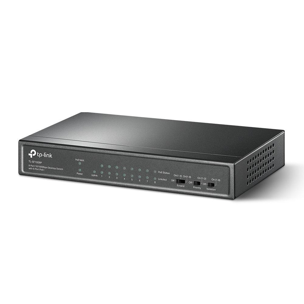TP-Link TL-SF1009P 9 Ports Ethernet Switch - Fast Ethernet - 10/100Base-T