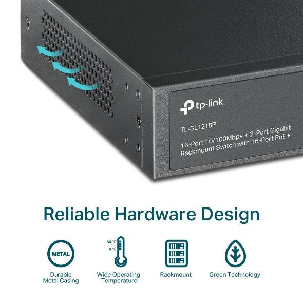 TP-Link TL-SL1218P 16 Ports Ethernet Switch