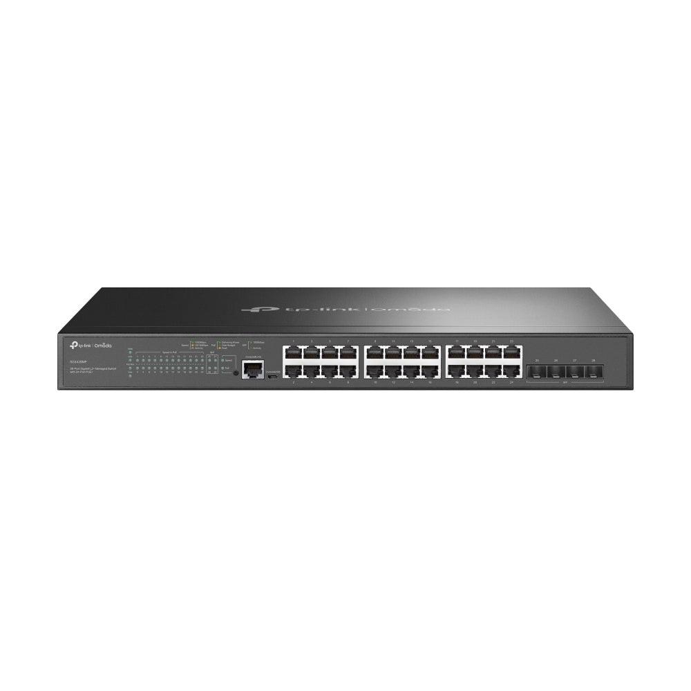 TP-Link 25 Ports Manageable Ethernet Switch - Gigabit Ethernet - 10/100/1000Base-T, 1000Base-X - Black