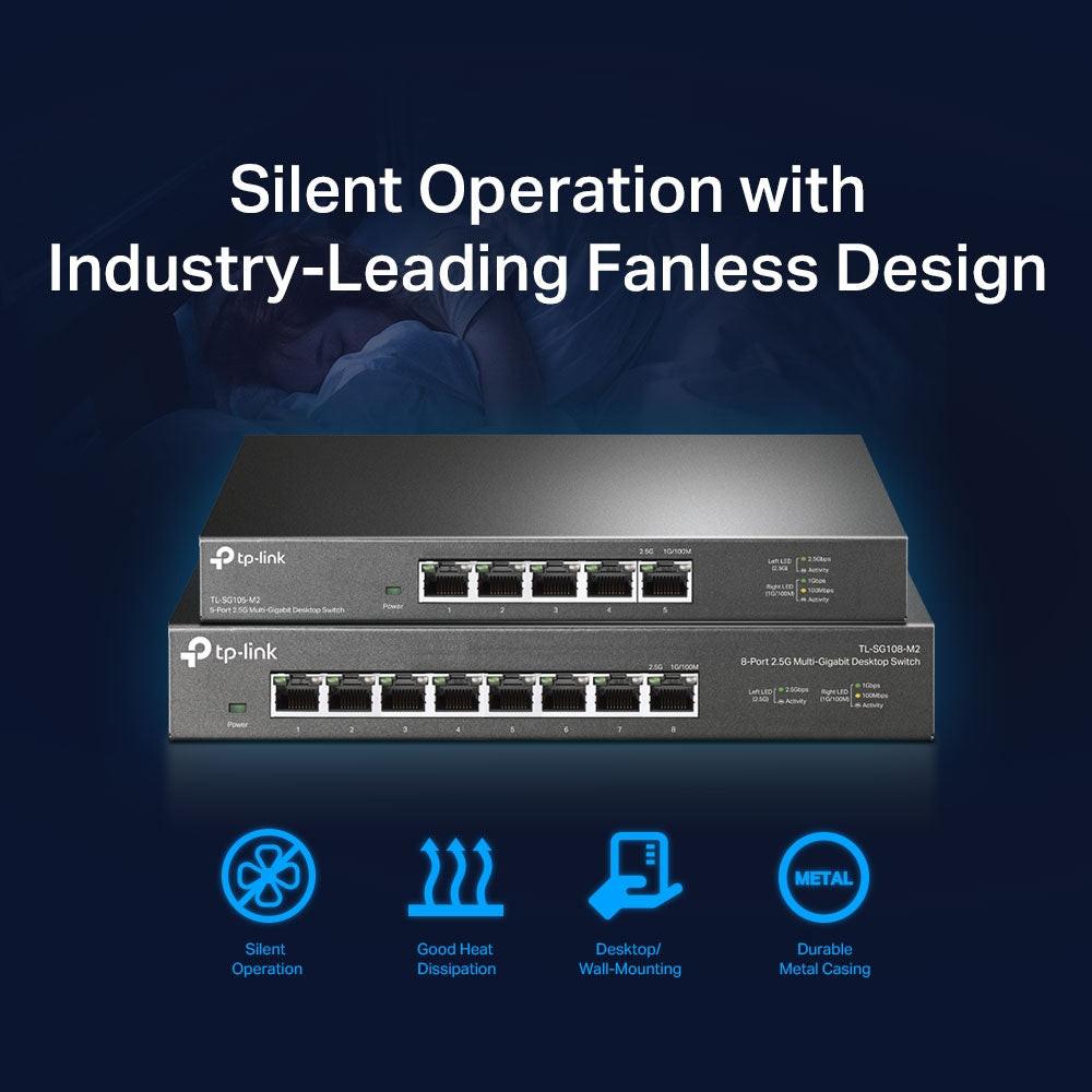 TP-Link TL-SG108-M2 8 Ports Ethernet Switch - 2.5 Gigabit Ethernet - 2.5GBase-T