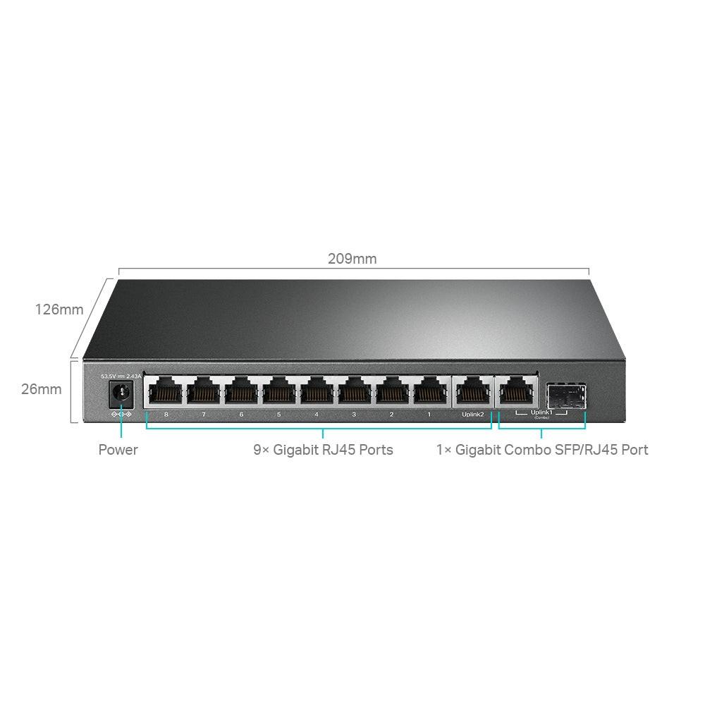 TP-Link EasySmart TL-SG1210MPE 10 Ports Manageable Ethernet Switch - Gigabit Ethernet - 10/100/1000Base-T, 1000Base-X