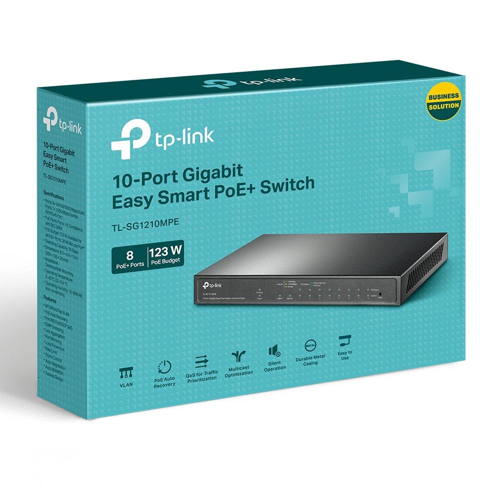 TP-Link EasySmart TL-SG1210MPE 10 Ports Manageable Ethernet Switch - Gigabit Ethernet - 10/100/1000Base-T, 1000Base-X