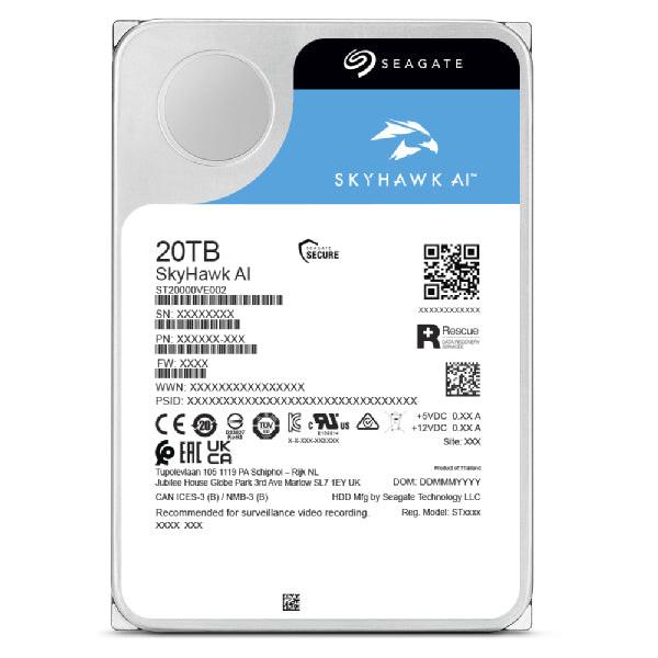 Seagate SkyHawk AI ST20000VE003 20 TB Hard Drive - 3.5" Internal - SATA (SATA/600) - Conventional Magnetic Recording (CMR) Method