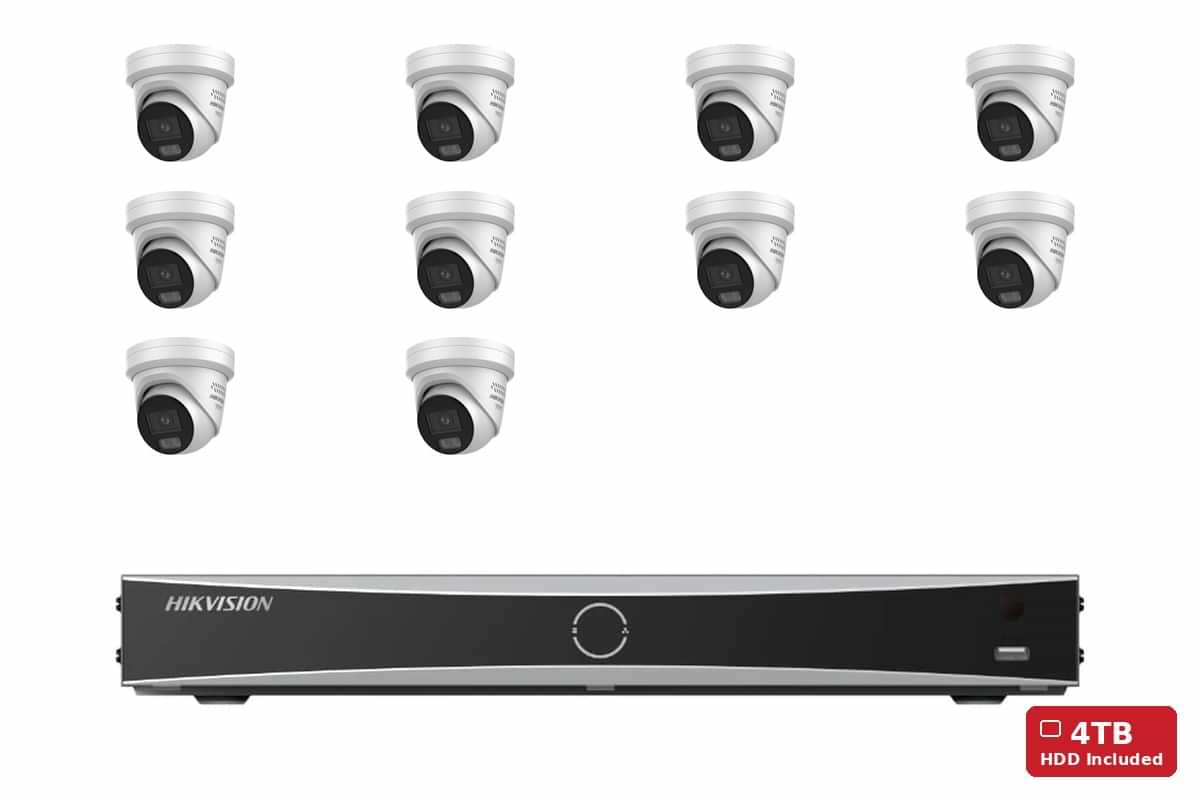 Hikvision 6MP ColorVu 3.0 Turret 10-Camera Kit | 4TB HDD Pre-Installed