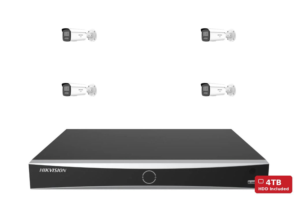 Hikvision 6MP ColorVu 3.0 Bullet 4-Camera Kit | 4TB HDD Pre-Installed