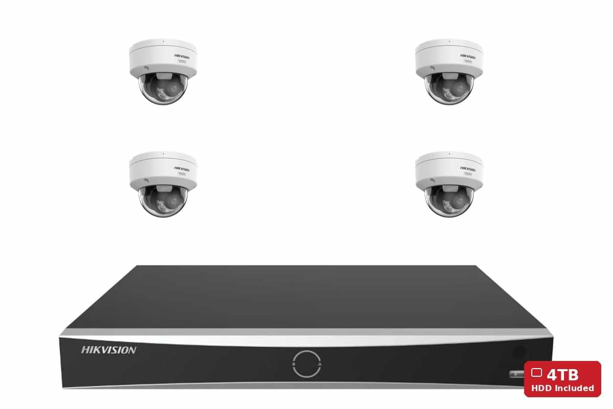 Hikvision 6MP ColorVu 3.0 Dome 4-Camera Kit | 4TB HDD Pre-Installed