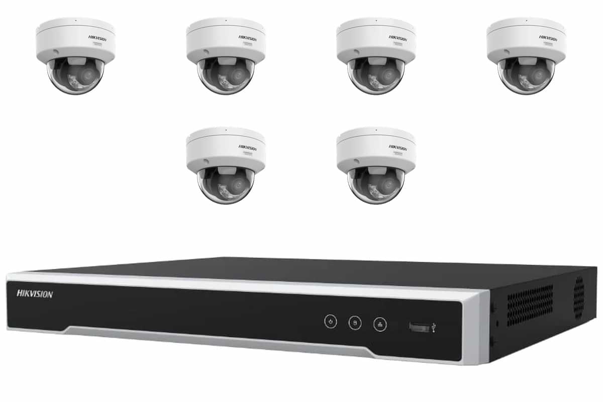 Hikvision 6MP ColorVu 3.0 6-Camera Mini Dome Kit