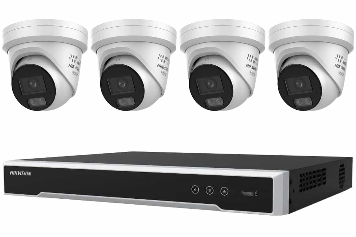 Hikvision 8MP ColorVu 3.0 Strobe & Audio 4-Camera Turret Kit