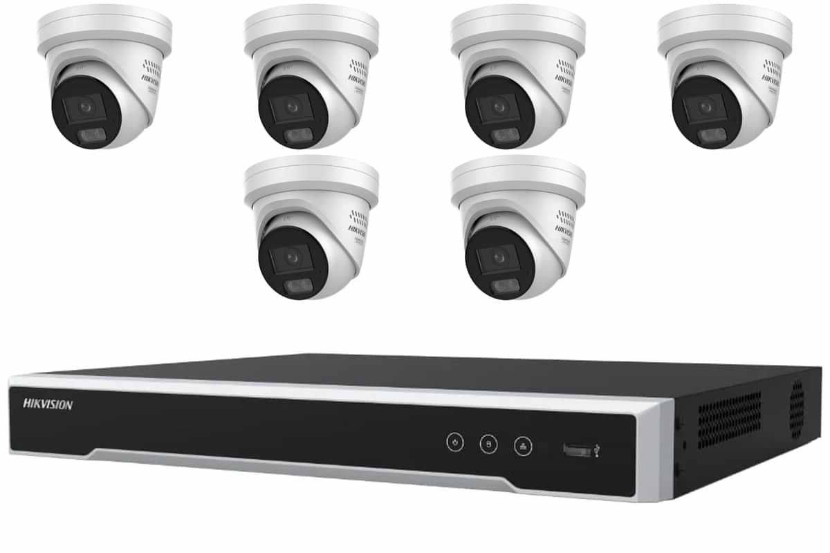 Hikvision 8MP ColorVu 3.0 Strobe & Audio 6-Camera Turret Kit
