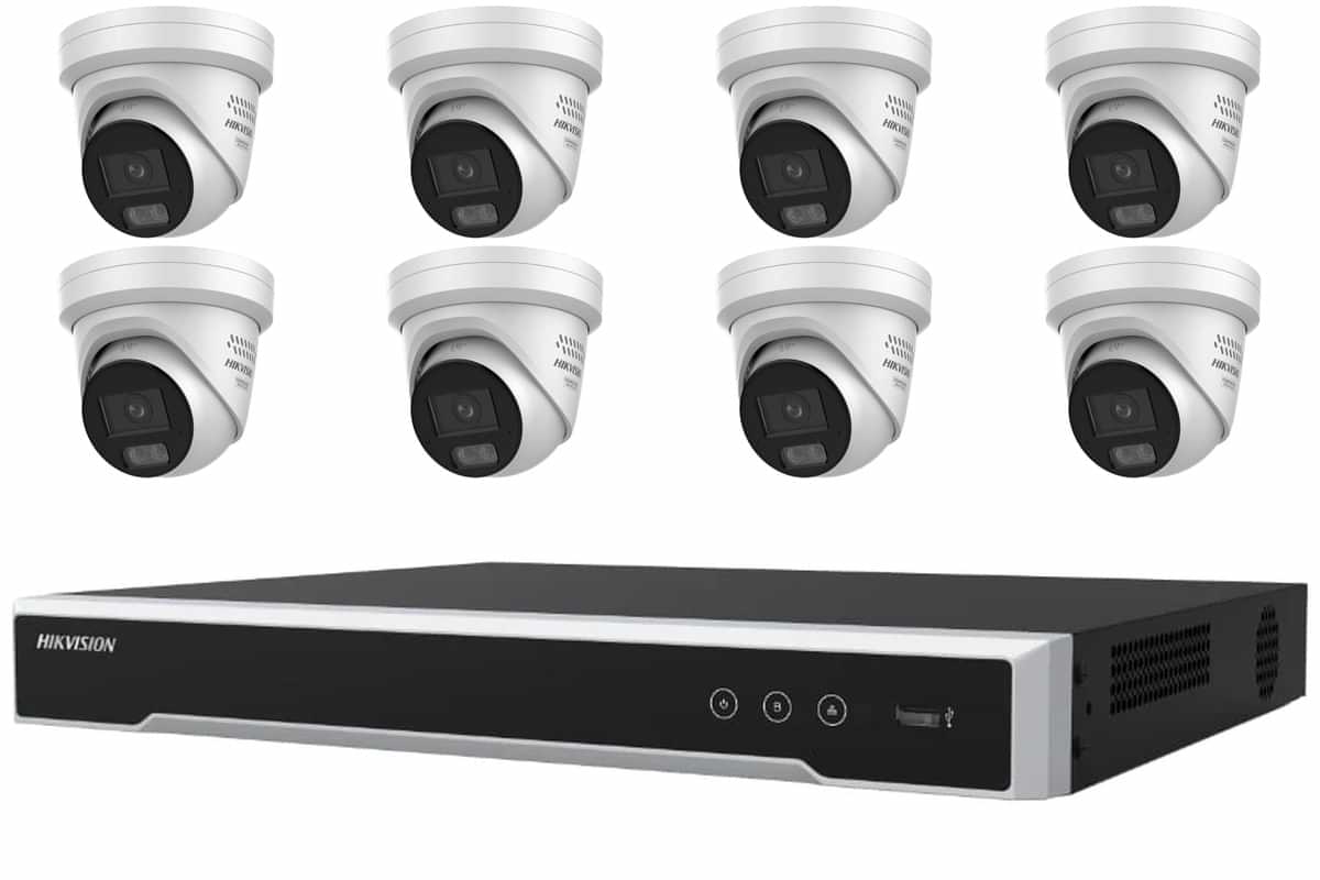 Hikvision 8MP ColorVu 3.0 Strobe & Audio 8-Camera Turret Kit