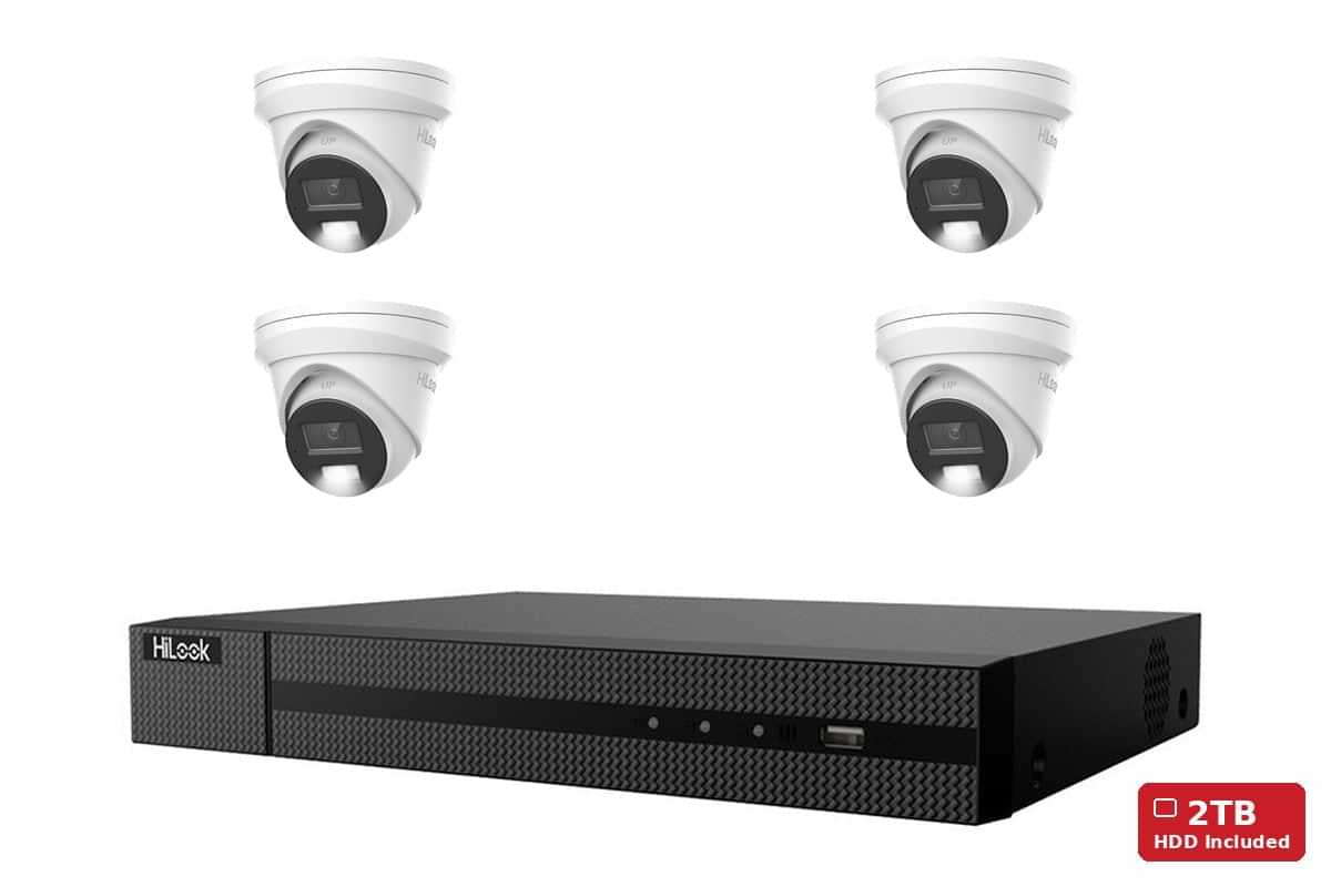 HiLook 6MP Pro 4-Camera Turret Kit (T363)