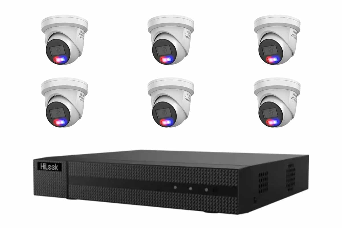 HiLook 6MP Active Deterrence Turret 6-Camera Kit | BYO HDD