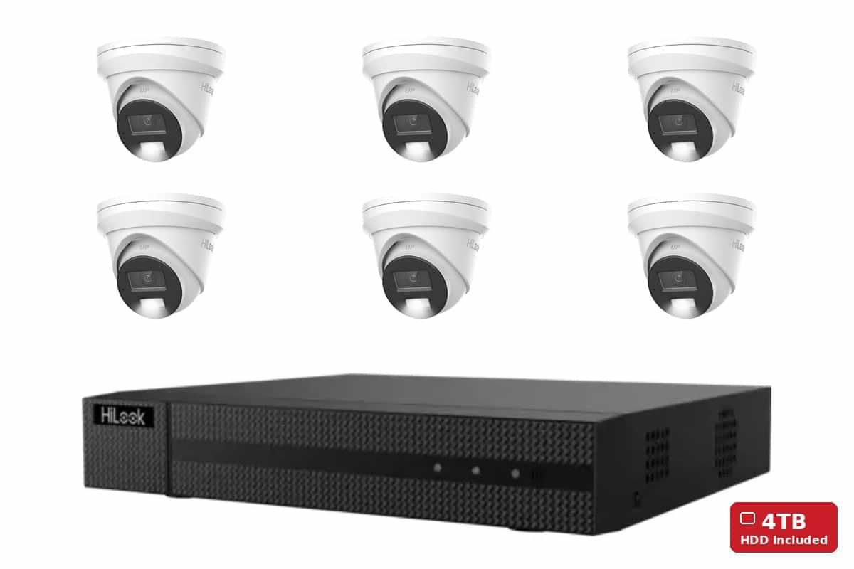 HiLook 6MP Pro 6-Camera Turret Kit (T363)
