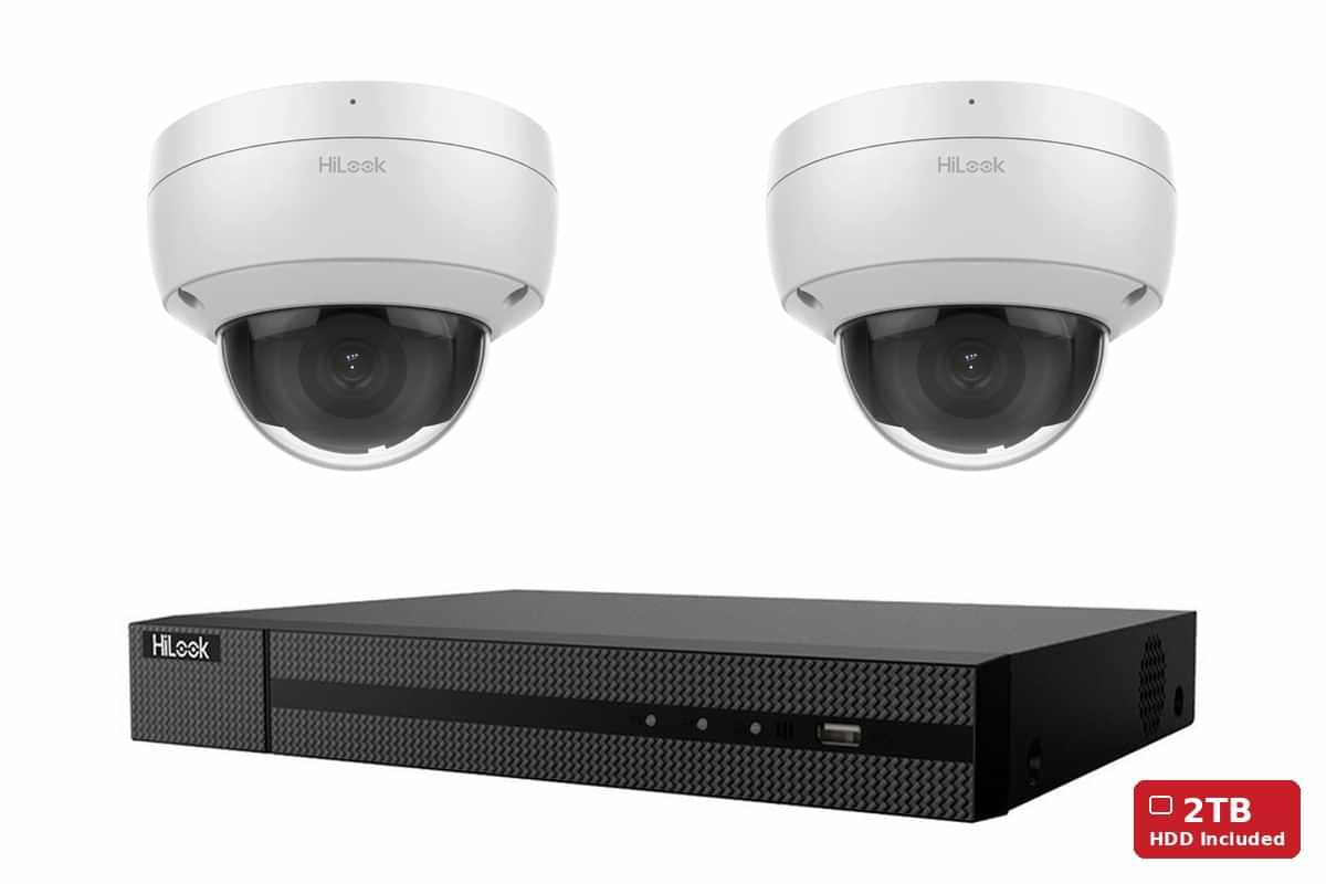 HiLook 8MP 4K Dome 2-Camera Kit | 2TB HDD Pre-Installed