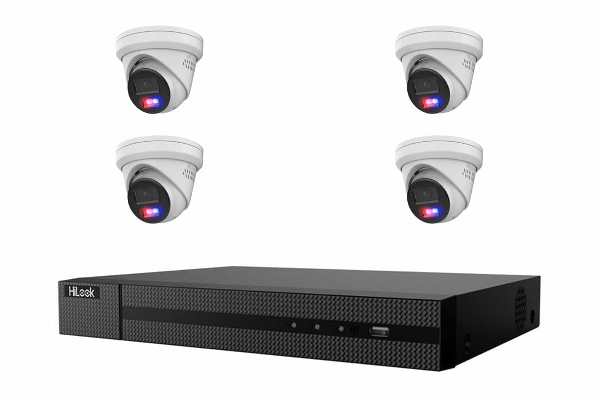 HiLook 8MP 4K Active Deterrence Turret 4-Camera Kit | BYO HDD