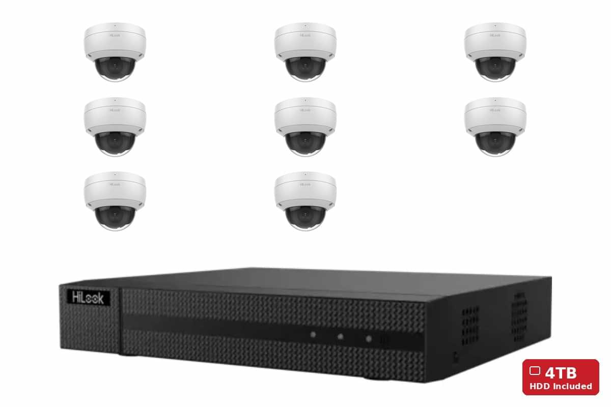 HiLook 8MP 4K Dome 8-Camera Kit | 4TB HDD Pre-Installed