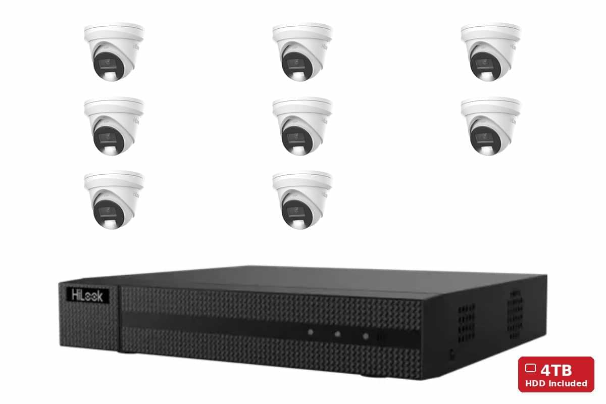 HiLook 8MP Pro 8-Camera Turret Kit (T383)