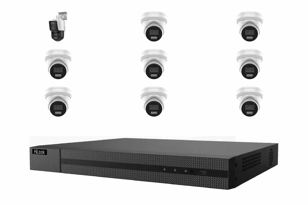 HiLook Commercial Hybrid: 1x PTZ + 8x Turret + NVR