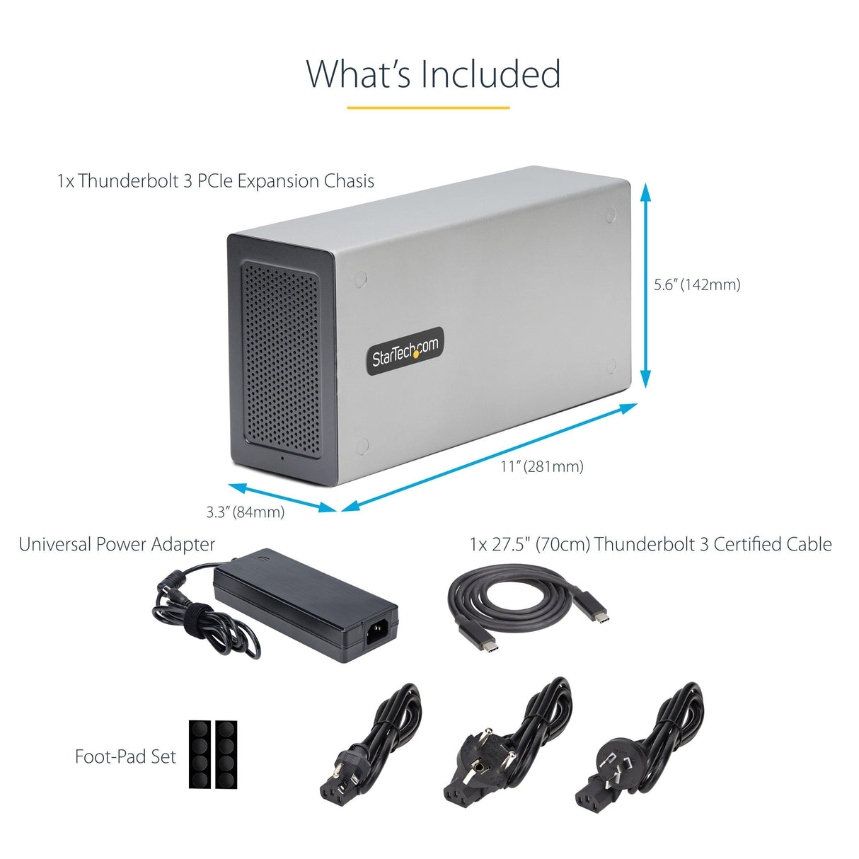 StarTech.com Thunderbolt 3 PCIe Expansion Chassis, Enclosure Box w/Dual PCI-E Slots, External PCIe Slots, 8K/4K Output Via TB3/DP 1.4, TAA