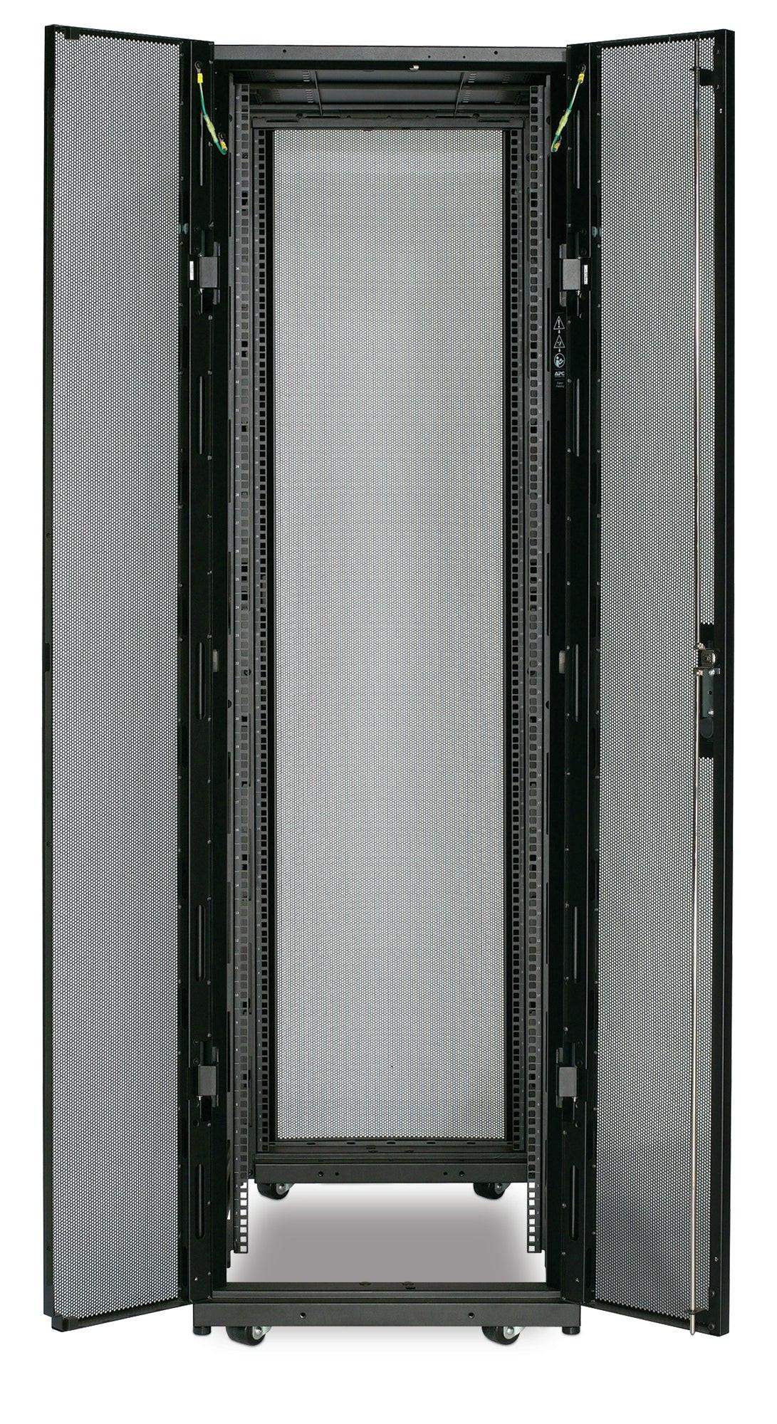 APC by Schneider Electric NetShelter 42U Enclosed Cabinet Rack Cabinet for Storage, Server - 482.60 mm Rack Width - Black - TAA Compliant