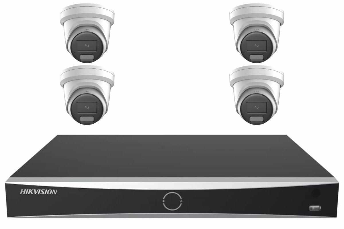 Hikvision 8MP 4K AcuSense Turret 4-Camera Kit