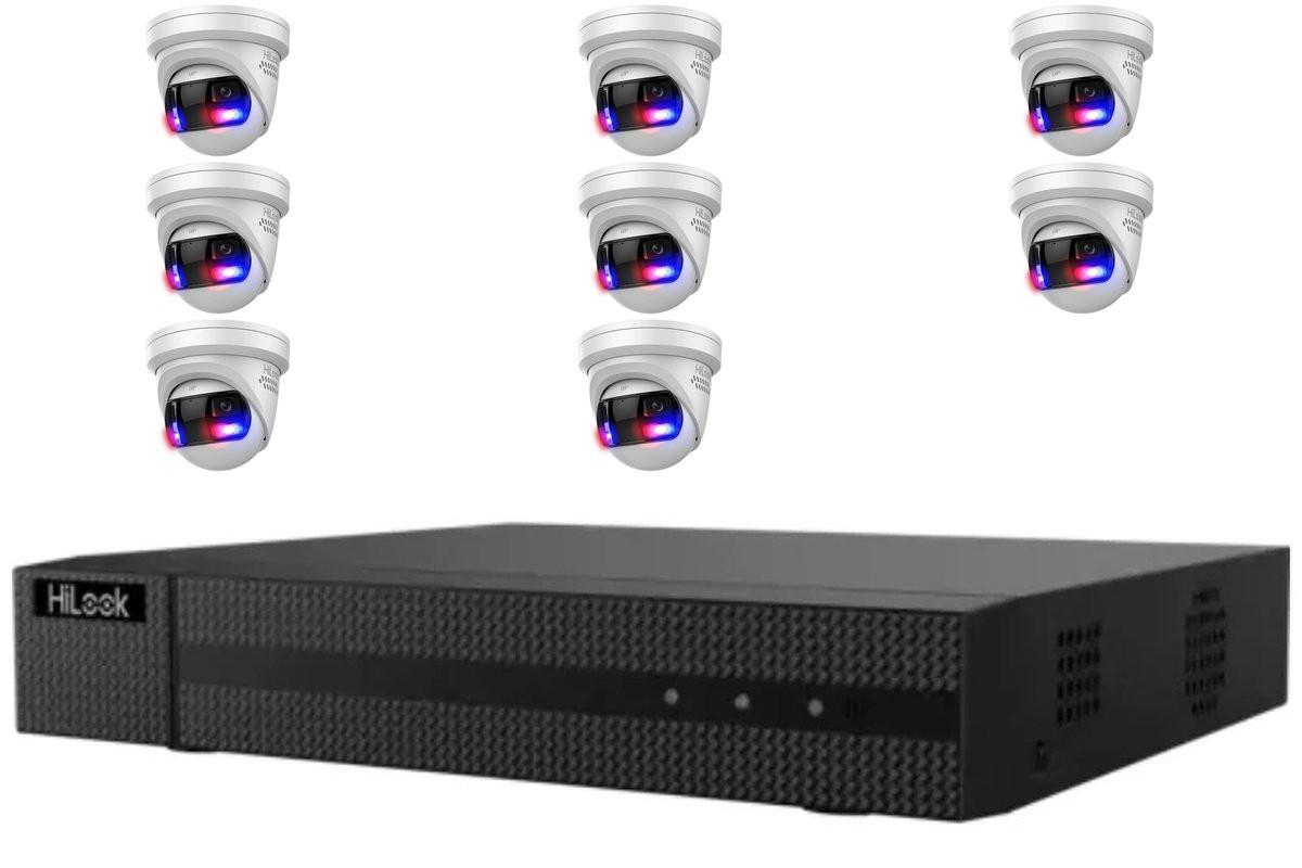 HiLook 8MP 8-Camera 180° Panoramic Kit | 4TB HDD Pre-Installed