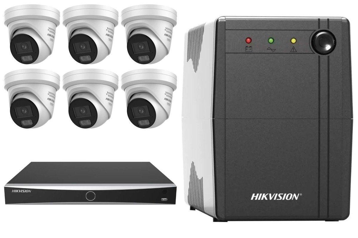 Hikvision 6MP ColorVu 3.0 6-Cam + UPS1000 Kit