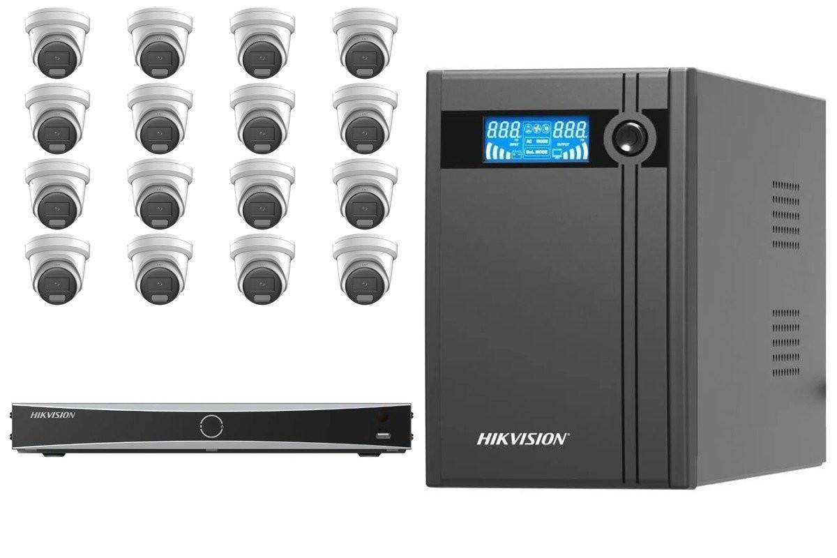 Hikvision 8MP AcuSense 16-Camera Turret Kit | BYO HDD + UPS2000