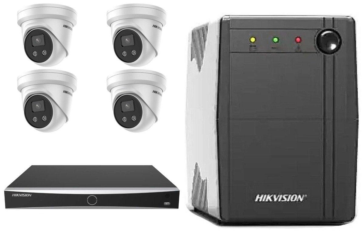 Hikvision 6MP AcuSense 4-Camera Turret Kit | BYO HDD + UPS600