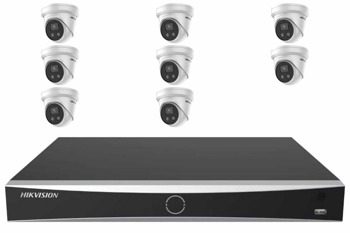 Hikvision 6MP AcuSense Turret 8-Camera Kit