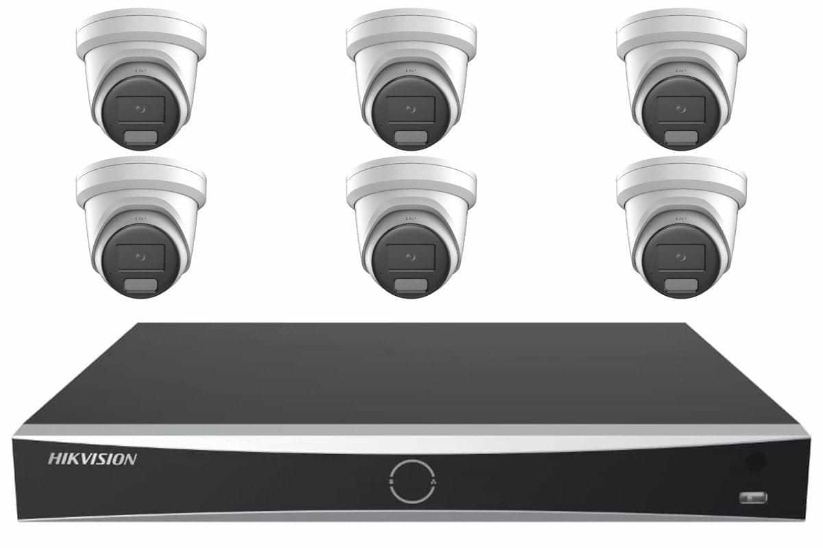 Hikvision 8MP 4K AcuSense Turret 6-Camera Kit